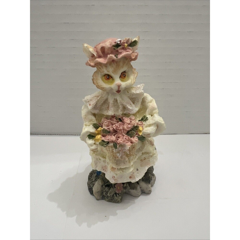 Vintage Fox Victorian Era Pink Lolita Renaissance Outfit Decor Figurine